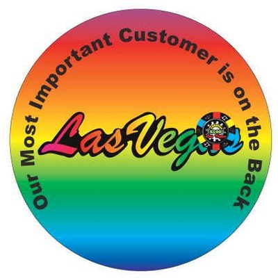 Las Vegas w/ Poker Chip Photo Hand Mirror (2½" Diameter)