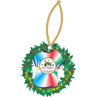 Las Vegas Chip T-Shirt Wreath Ornament w/ Black Back (4")