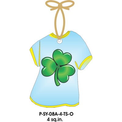 Shamrock T-Shirt Promotional Ornament w/ Black Back (4 Square Inch)
