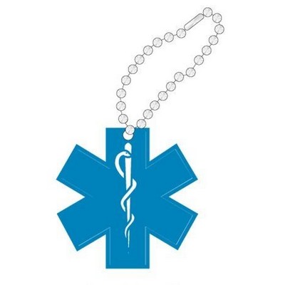 Caduceus Cross Promotional Key Chain w/ Black Back (4 Square Inch)