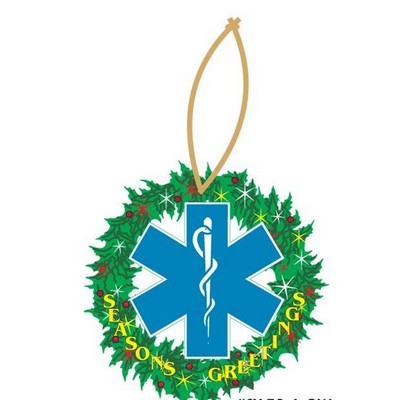 Caduceus Cross Promotional Wreath Ornament w/ Black Back (4 Square Inch)