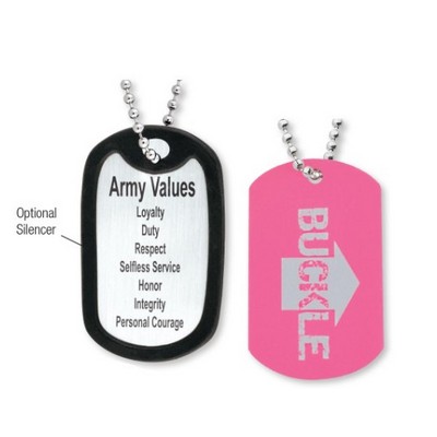 Screen Print Aluminum Dog Tag 2" x 1-3/16" 1 Print Color