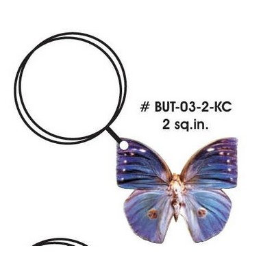 Blue Butterfly Keychain w/Mirrored Back (2 Square Inch)