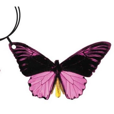 Black & Purple Butterfly Keychain w/Mirrored Back (4 Square Inch)