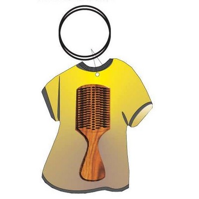 Hair Brush Executive T Shirt Keychain w/Mirrored Back (4 Square Inch)