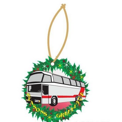 Commercial Bus Executive Wreath Ornament w/ Mirrored Back (6 Square Inch)