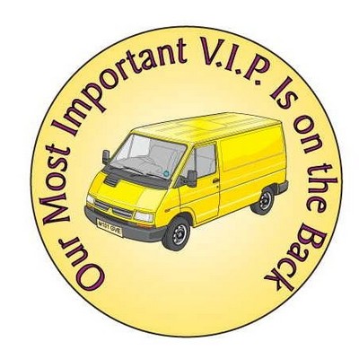 Yellow Panel Van Round Hand Mirror (2½" Diameter)