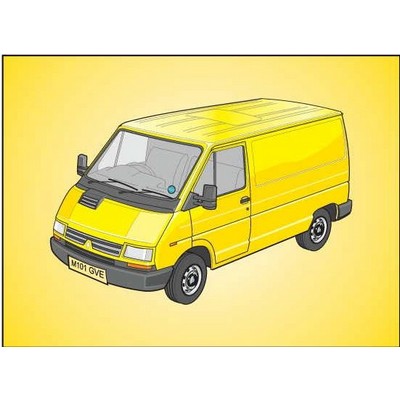 Yellow Panel Van Rectangle Badge w/ Bar Pin (2 1/2"x3 1/2")