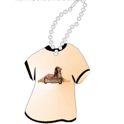 Afghan Hound Promotional T Shirt Key Chain w/ Black Back (4 Square Inch)