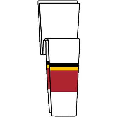 Calgary Pro Series White & Red Home Socks w/Gold & Black Stripes