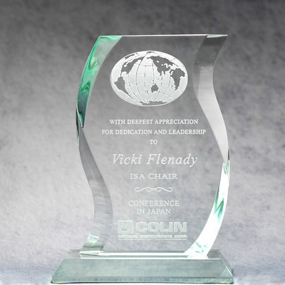 Jade Glass Wave Award - 8"