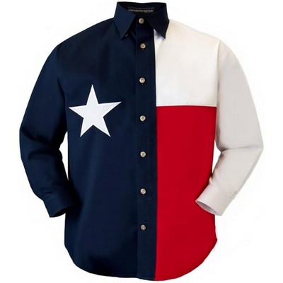 Texas Flag Long Sleeve Twill Shirt
