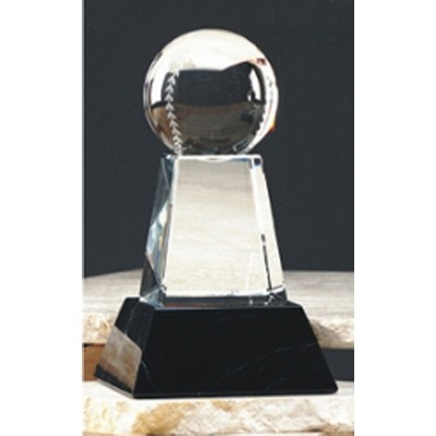 6½" Optical Crystal Baseball Award