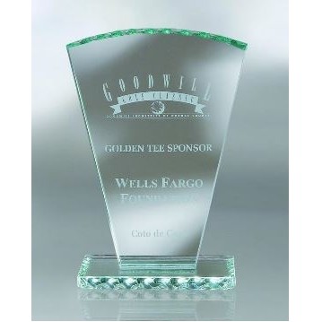 Large Pearl Edge Jade Glass Fan Award