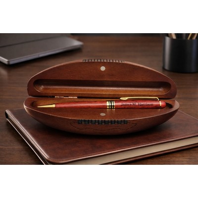 Sports Series Rosewood Pen in Solid Rosewood Football Box