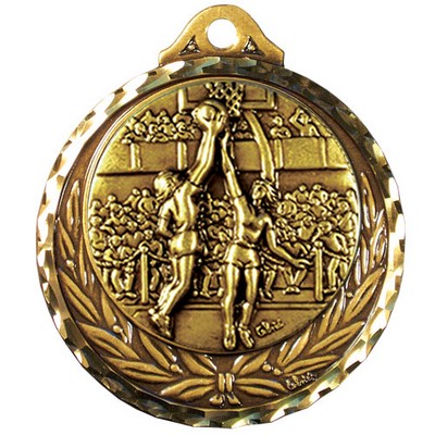 Stock Diamond Struck Medal (Basketball Female) 2 3/4"