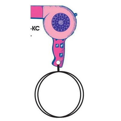 Hair Dryer Keychain w/Mirrored Back (10 Square Inch)