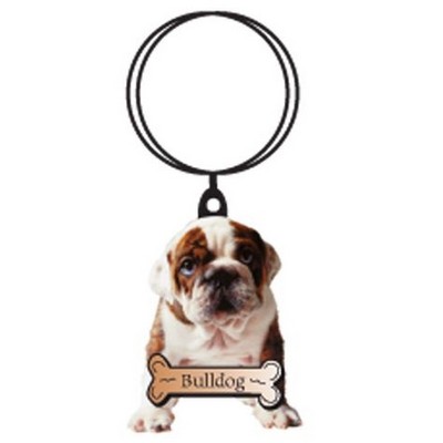 Bulldog Keychain w/Mirrored Back (10 Square Inch)
