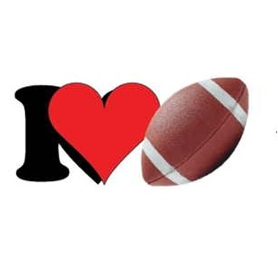 I Love Football Promotional Magnet w/ Strip Magnet (10 Square Inch)