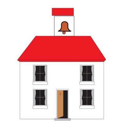 School House Promotional Magnet w/ Strip Magnet (10 Square Inch)