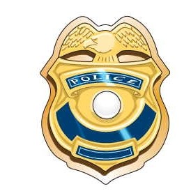 Police Badge Promotional Magnet w/ Strip Magnet (10 Square Inch)