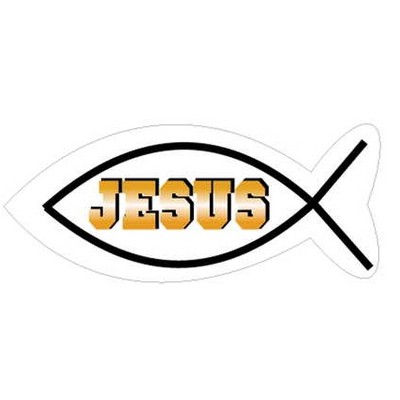 Jesus Fish Promotional Magnet w/ Strip Magnet (10 Square Inch)