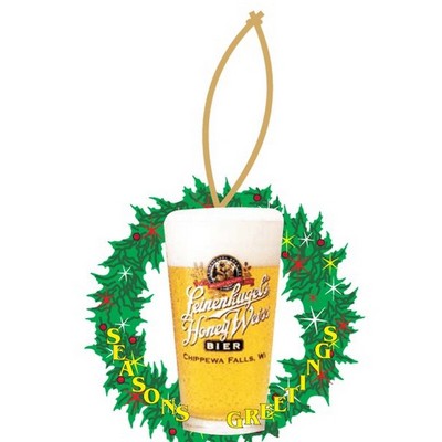 Beer Glass Executive Wreath Ornament w/ Mirrored Back (3 Square Inch)
