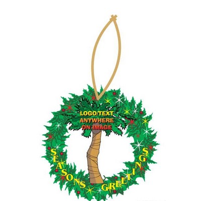 Palm Tree Executive Wreath Ornament w/ Mirrored Back (6 Square Inch)