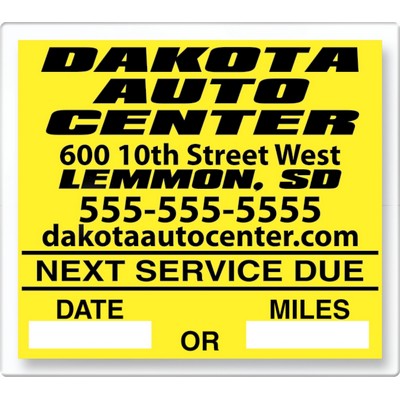 Static Cling Roll Service Reminder Sticker (2"x2¼")