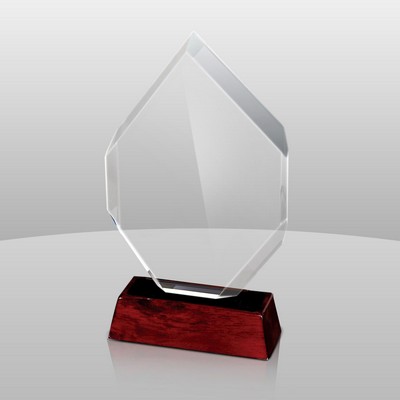 Acrylic Award w/Rosewood Base (12"x6"x2 1/2")