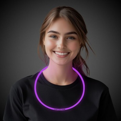 22" Single Color Superior Purple Glow Necklace