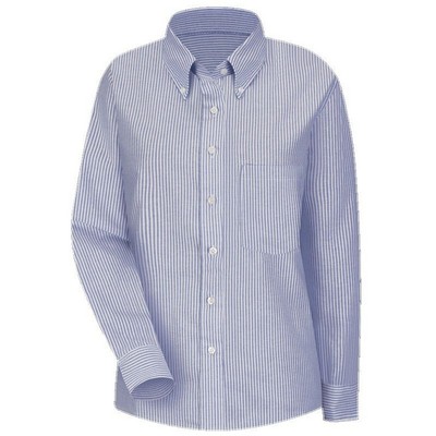 Red Kap™ Women's Long Sleeve Executive Oxford Dress Shirt - Blue/White Stripe