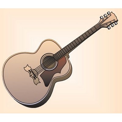 Acoustic Guitar Metal Photo Magnet (2 1/2"x2 1/2")