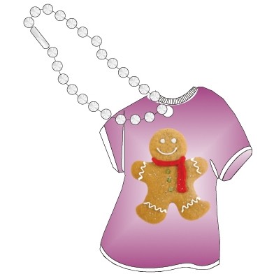 Gingerbread Man Promotional T-Shirt Ornament (8 Square Inch)