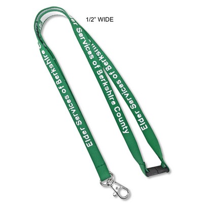 1/2" Wide Woven-in Lanyard w/Text Only