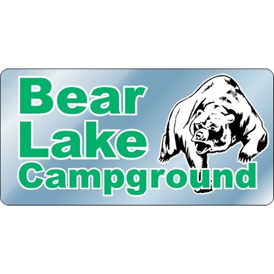 8" X 4" Kwik-Ship Chrome Polyester Screen Print Round Corner Decal