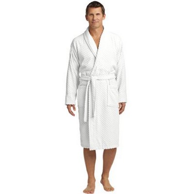 Port Authority® Checkered Terry Shawl Collar Robe.