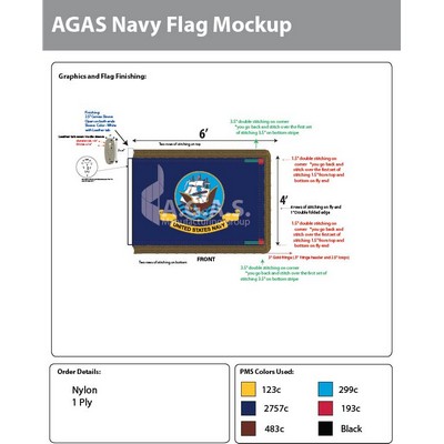 Navy Parade Flags 4x6 foot
