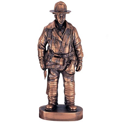 Large Antique Bronze Firefighter Trophy Award