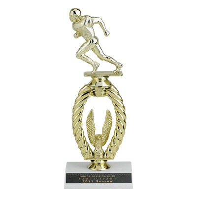 10 ½" Sports Trophy w/White Plastic Base & Riser