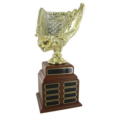 18 ½" Gold Baseball Glove Perpetual Trophy