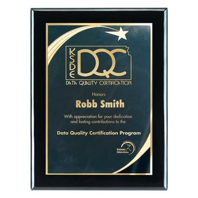 Plaque - 8"x10" Wall Plaque w/ Black Star Achievement Plate (6"x8")