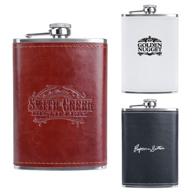 8 Oz. Leatherette Flask