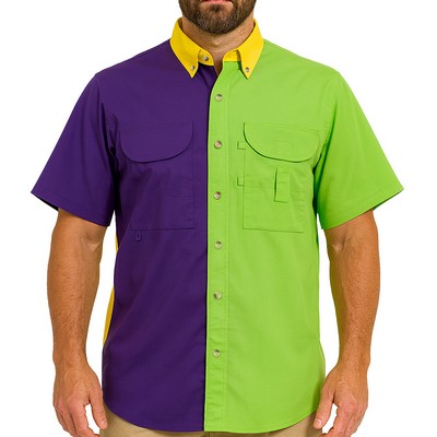 Men's Mardi Gras Short Sleeve Fishing Shirt