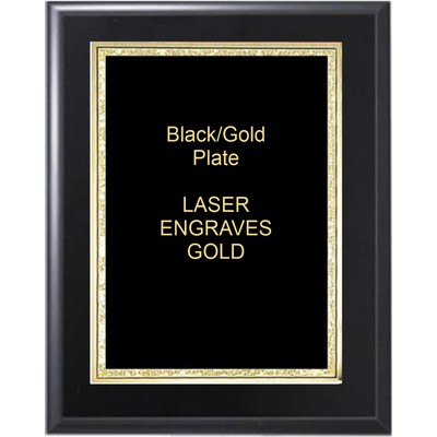 Black Matte Plaque 8" x 10" - Black/Gold 6" x 8" Florentine Plate