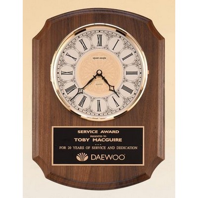 American Walnut Vertical Wall Clock 10 1/2 x 13"
