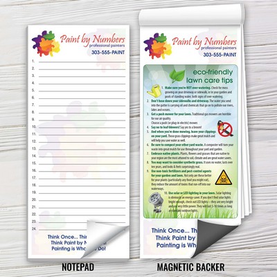 Full-Color Magnetic Notepads - Eco Gardening Tips (3 1/2"x 8")