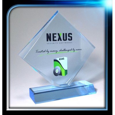 Executive Series Blue Diamond Award w/Base (7"x6 1/2"x3/4")