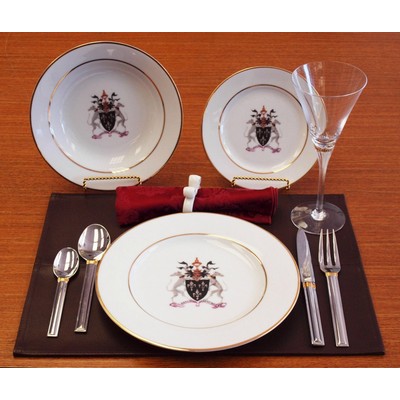 10.62'' Printed Porcelain Plate w/24kt Gold Rim