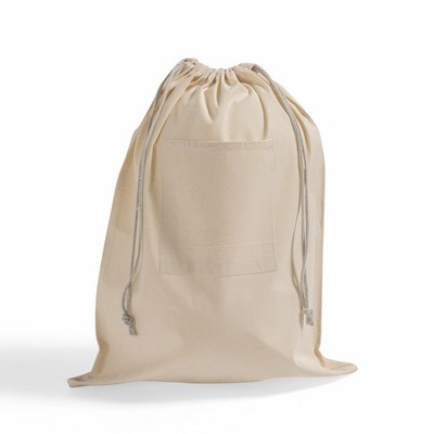 Cotton Small Laundry Bag with front pocket